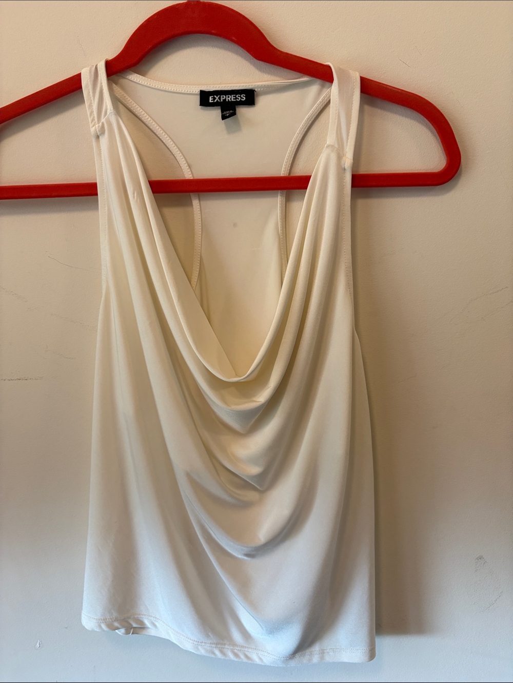 Express Cream Drape Neck Tank